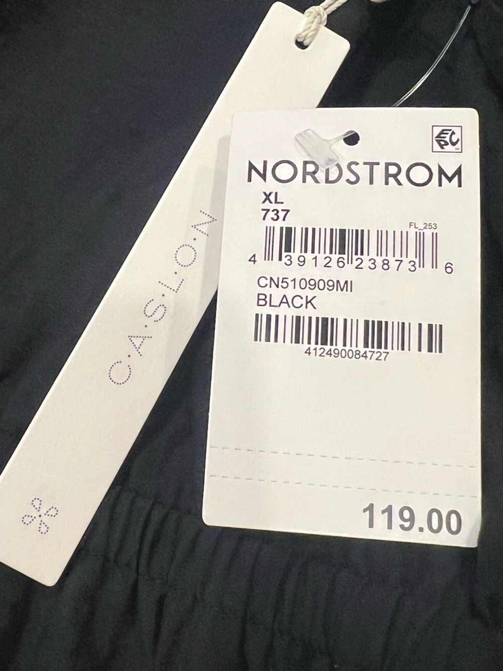 New Caslon Nordstrom Black Wide Sleeve Button Front Long Midi Dress XL - Picture 5 of 14